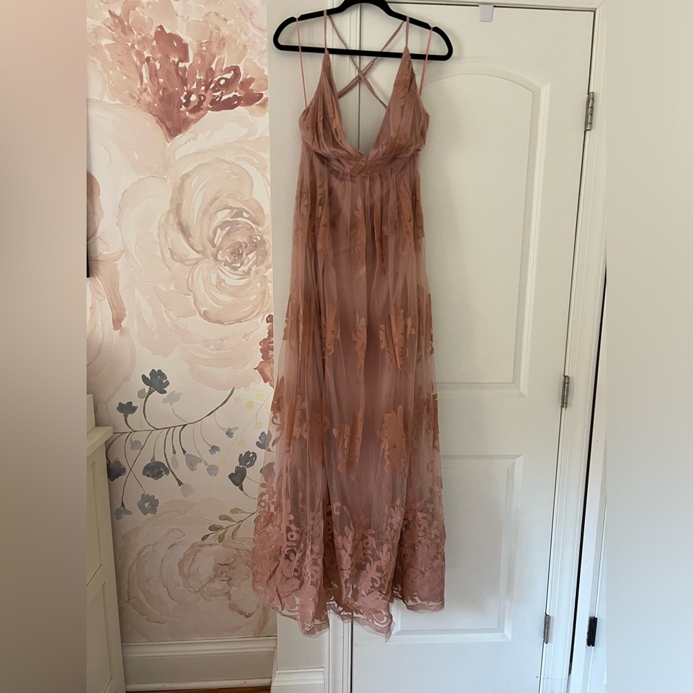 Vici Antonia Lace Maxi Dress, Mauve, size L